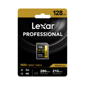 Lexar GOLD Series 128GB Professional 1800x UHS-II SDXC Memory Card