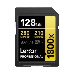 Lexar GOLD Series 128GB Professional 1800x UHS-II SDXC Memory Card
