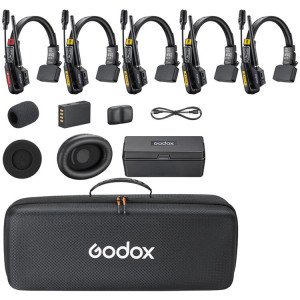 Godox SkyTalk Air 5S 5-Person Full-Duplex Wireless Intercom Headset System