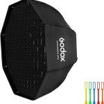 Godox 95cm / 37.5″ Umbrella Octagon Reflector Softbox with Grid