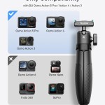 TELESIN 40cm/15.7'' Mini Selfie Stick Tripod, Magnetic Quick Release Selfie Sticks Handle Grip